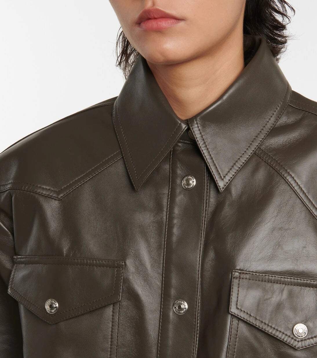 Alexandre Vauthier - Oversized leather shirt
