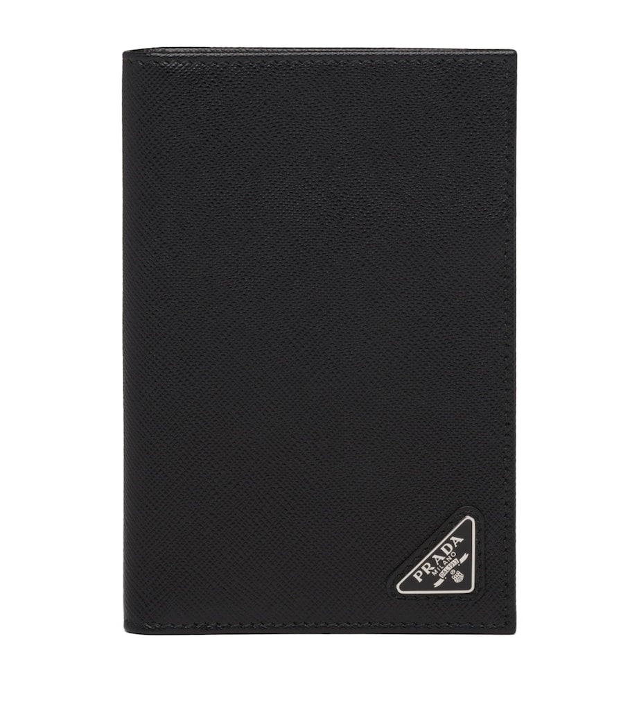 Prada Saffiano Leather Logo Passport Holder