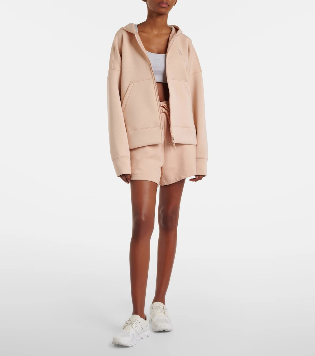 Adidas by Stella McCartney - شورت قطني بشعار العلامة