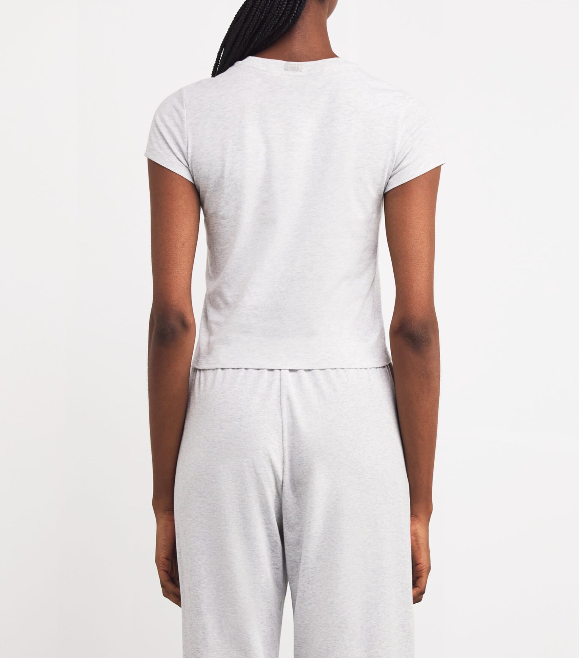 Skims Grey Relaxed Tees Shrunken T-Shirt