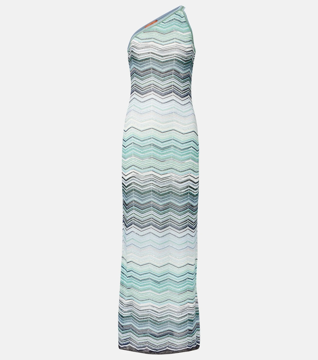 Missoni - Zigzag one-shoulder lamé maxi dress