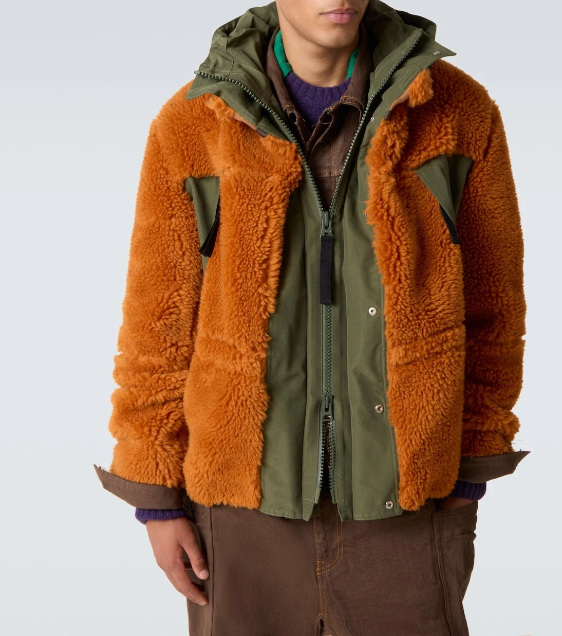 Sacai - Wool-blend and canvas jacket