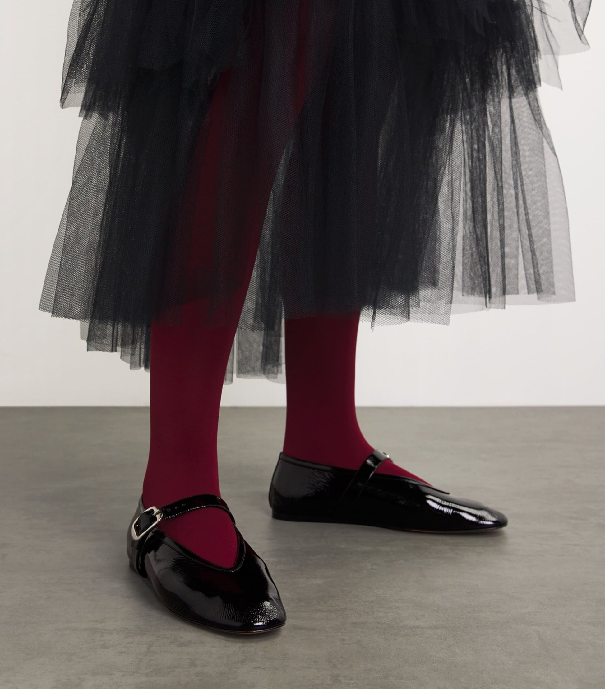 Patent Leather Stella Flats BLACK