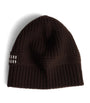 Miu Miu Brown Wool-Cashmere-Blend Logo Beanie