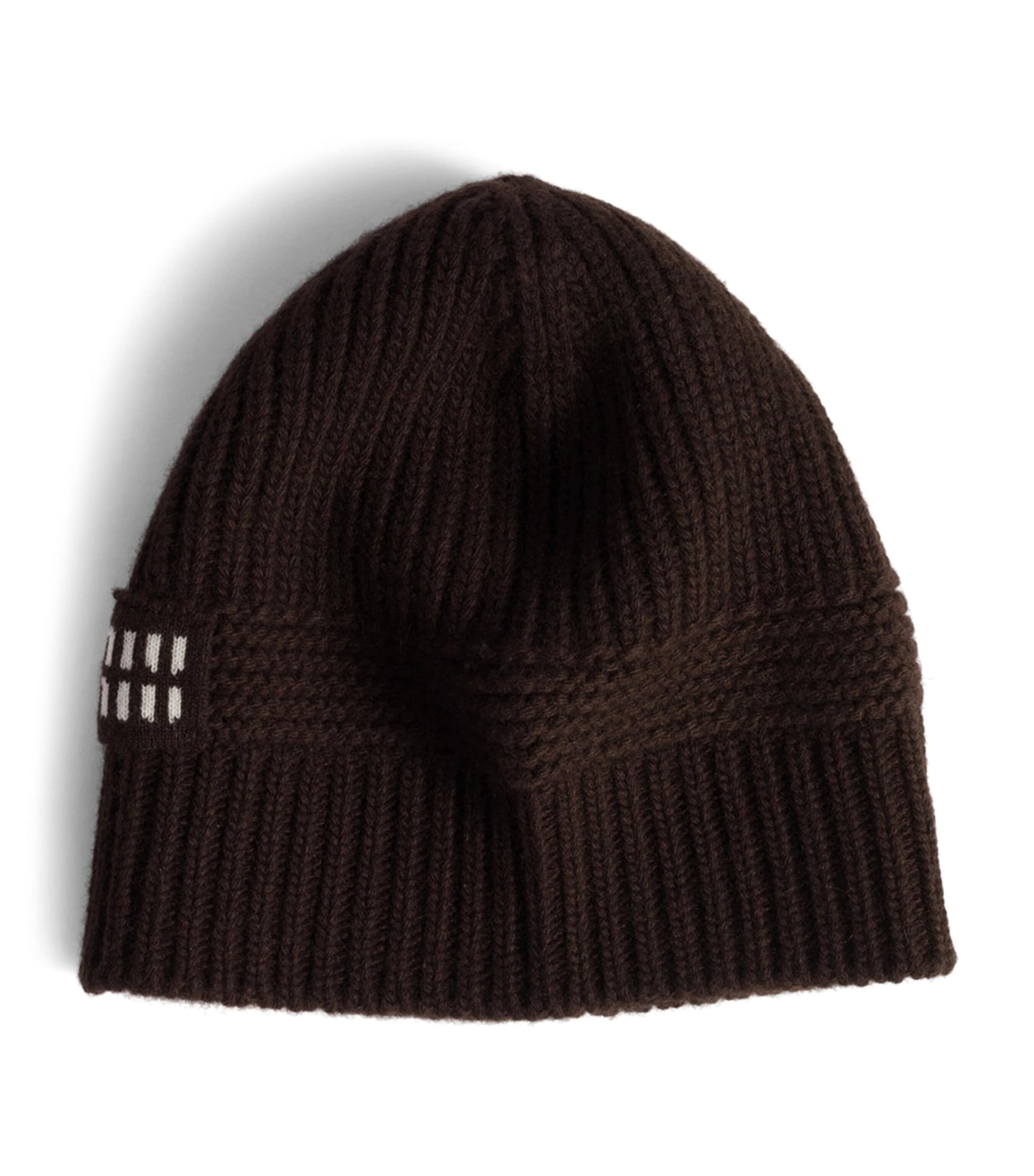 Miu Miu Brown Wool-Cashmere-Blend Logo Beanie