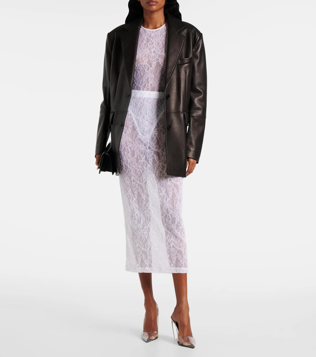 Wardrobe.NYC - Sheer lace midi skirt