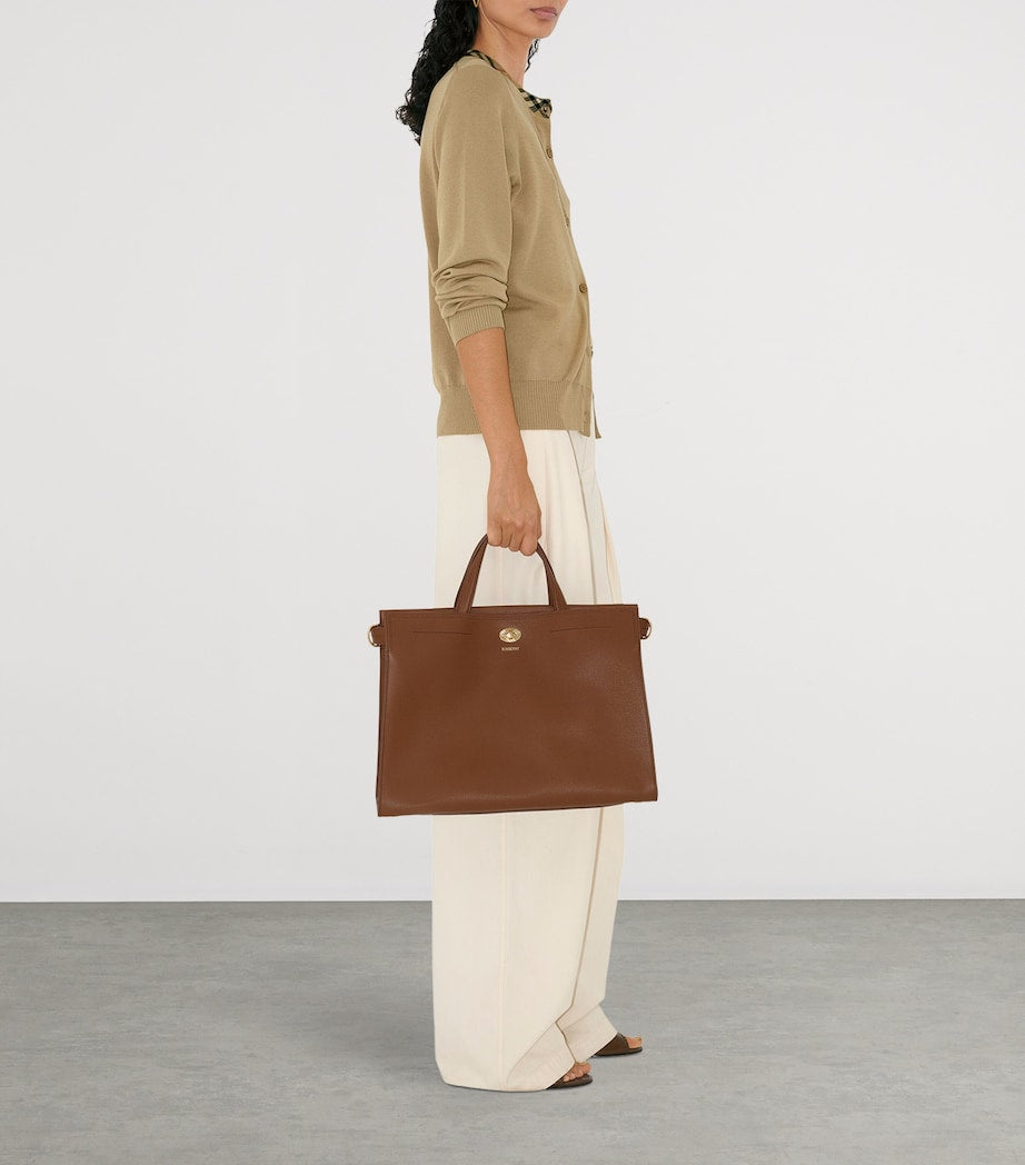 Brown Medium Calfskin Cotswolds Tote Bag