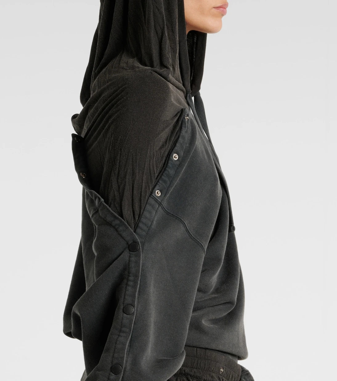 Y/Project - Snap oversized cotton jersey hoodie