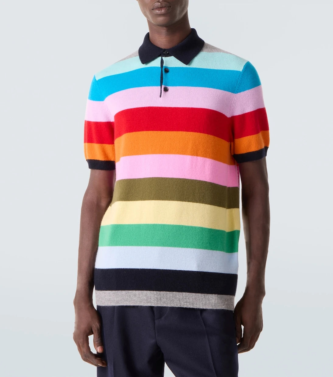 Allude - Çizgili kaşmir polo kazak