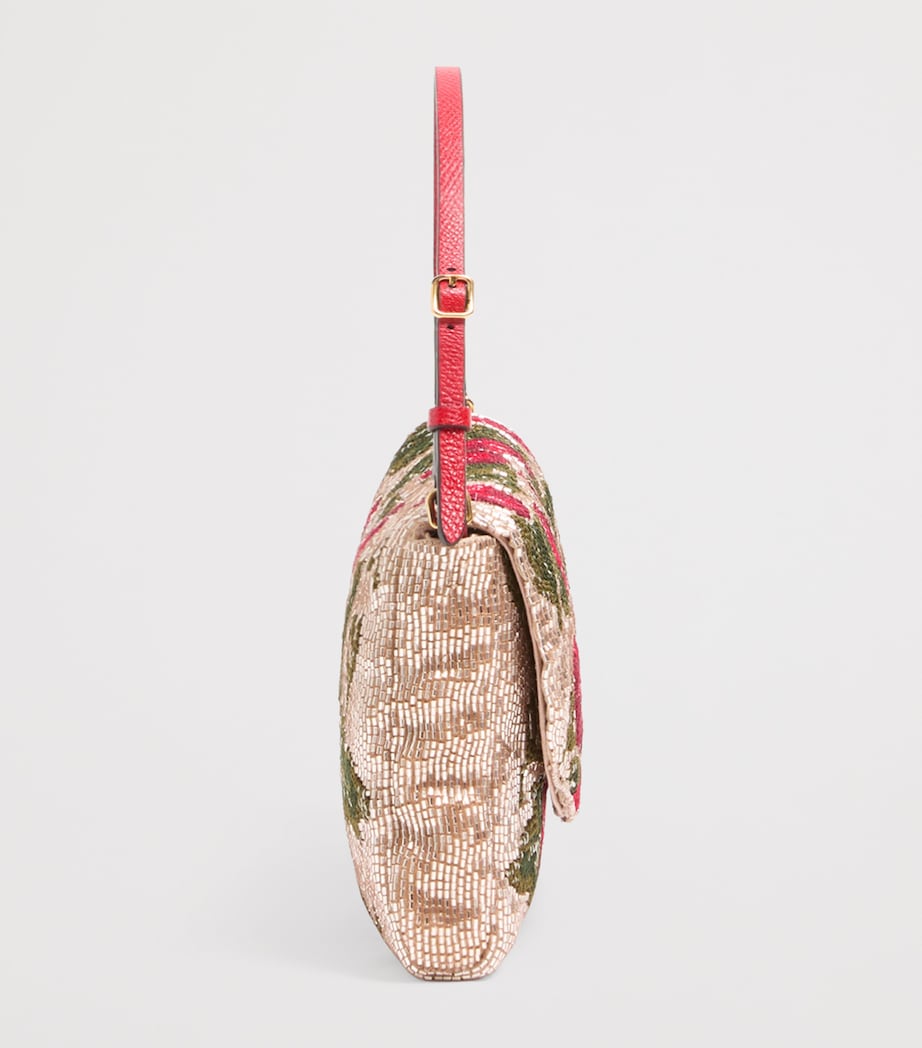 Valentino Garavani Multi Silk Vain Cherry Clutch Bag