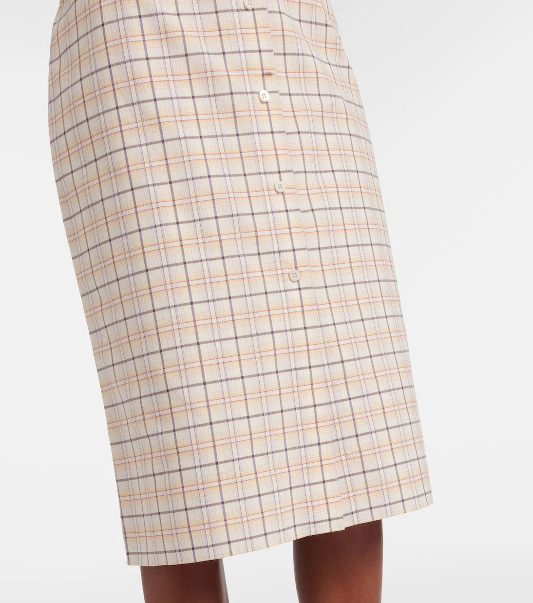 Prada - Checked cotton poplin pencil skirt