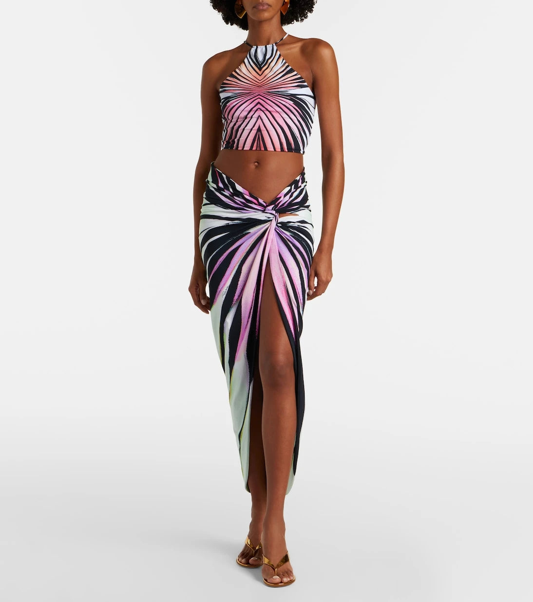 Roberto Cavalli - Gathered printed midi skirt
