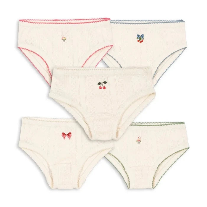 Konges Sløjd MINNA GIRL UNDERPANTS GOTS Çocuk Pamuklu Külot (5 Adet)