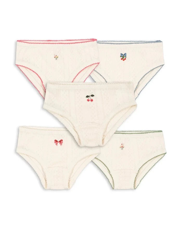Konges Sløjd MINNA GIRL UNDERPANTS GOTS Çocuk Pamuklu Külot (5 Adet)