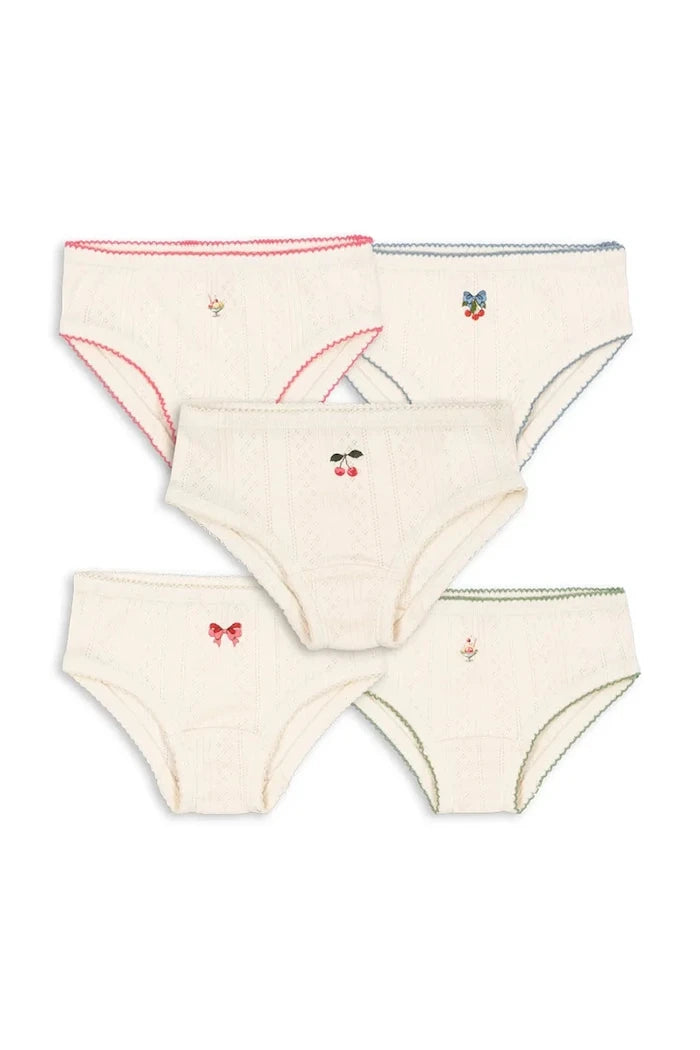 Konges Sløjd MINNA GIRL UNDERPANTS GOTS Çocuk Pamuklu Külot (5 Adet)