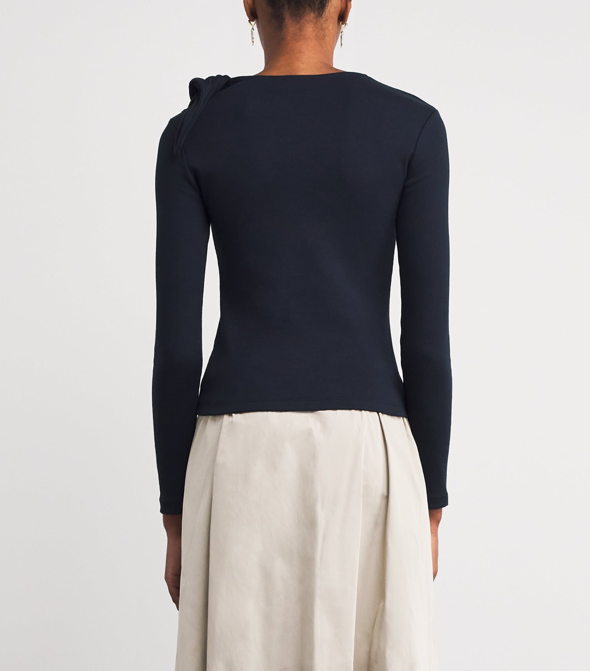 Claudie Pierlot Blue Stretch Cotton Asymmetric Cardigan