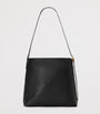 Leather Draped Tote Bag