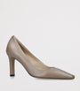 Beige Carla Leather Pumps 80