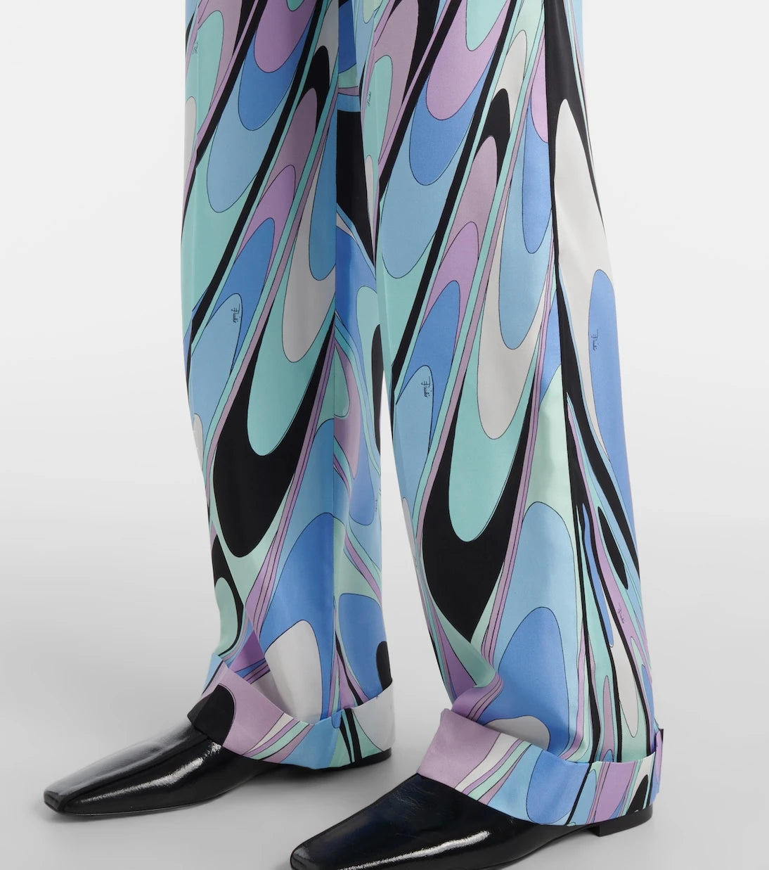 Pucci - Printed silk twill wide-leg pants