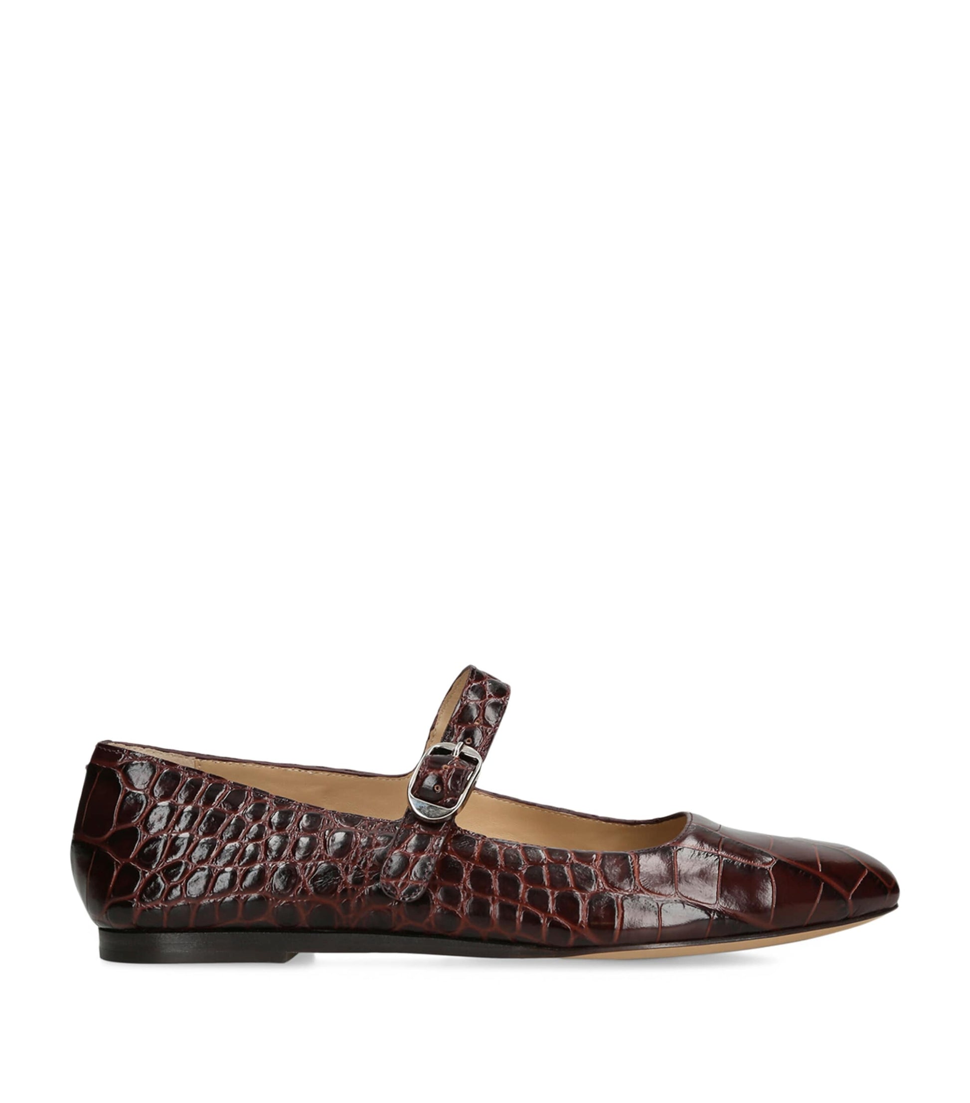 Le Monde Beryl Brown Leather Mary Jane Ballet Flats