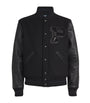 Polo Ralph Lauren Black Wool-Blend Appliqué Bomber Jacket