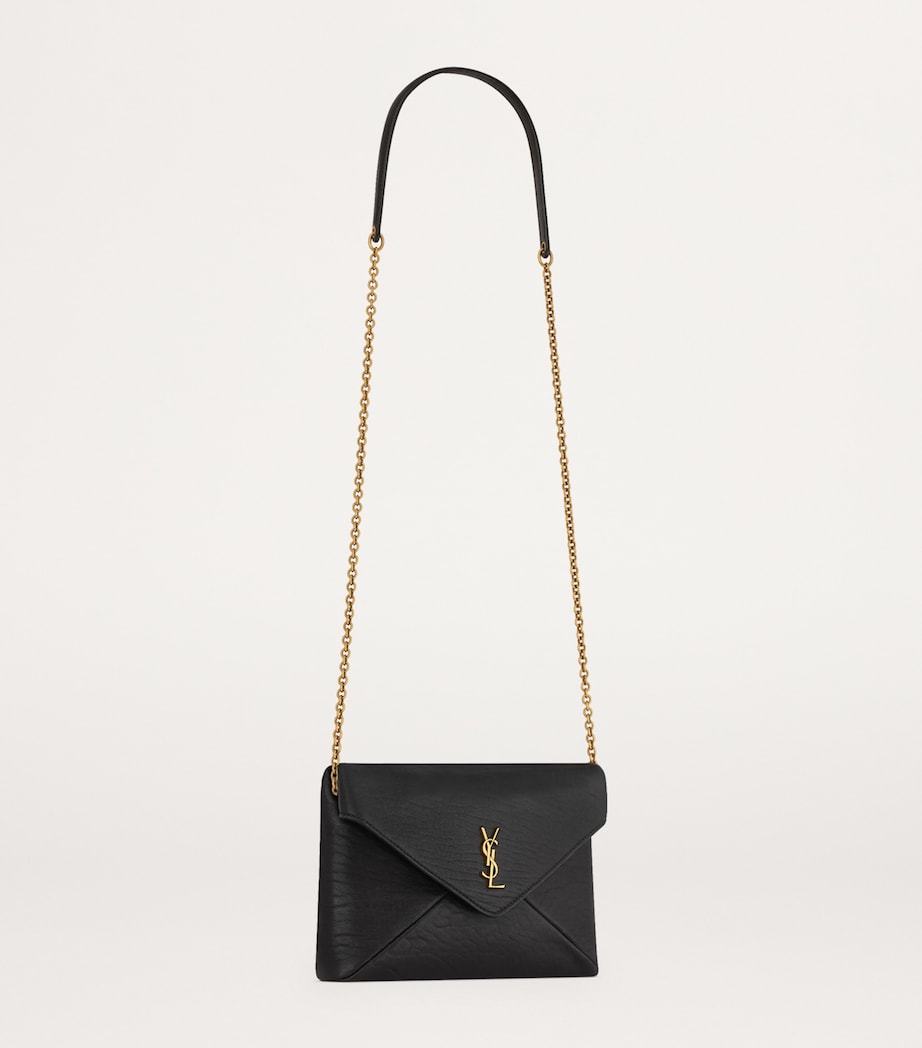 Saint Laurent Black Cassandre Chain Pouch