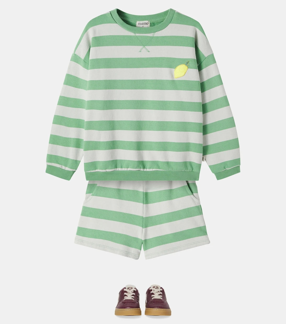 Cozmo - Dan striped cotton fleece sweatshirt