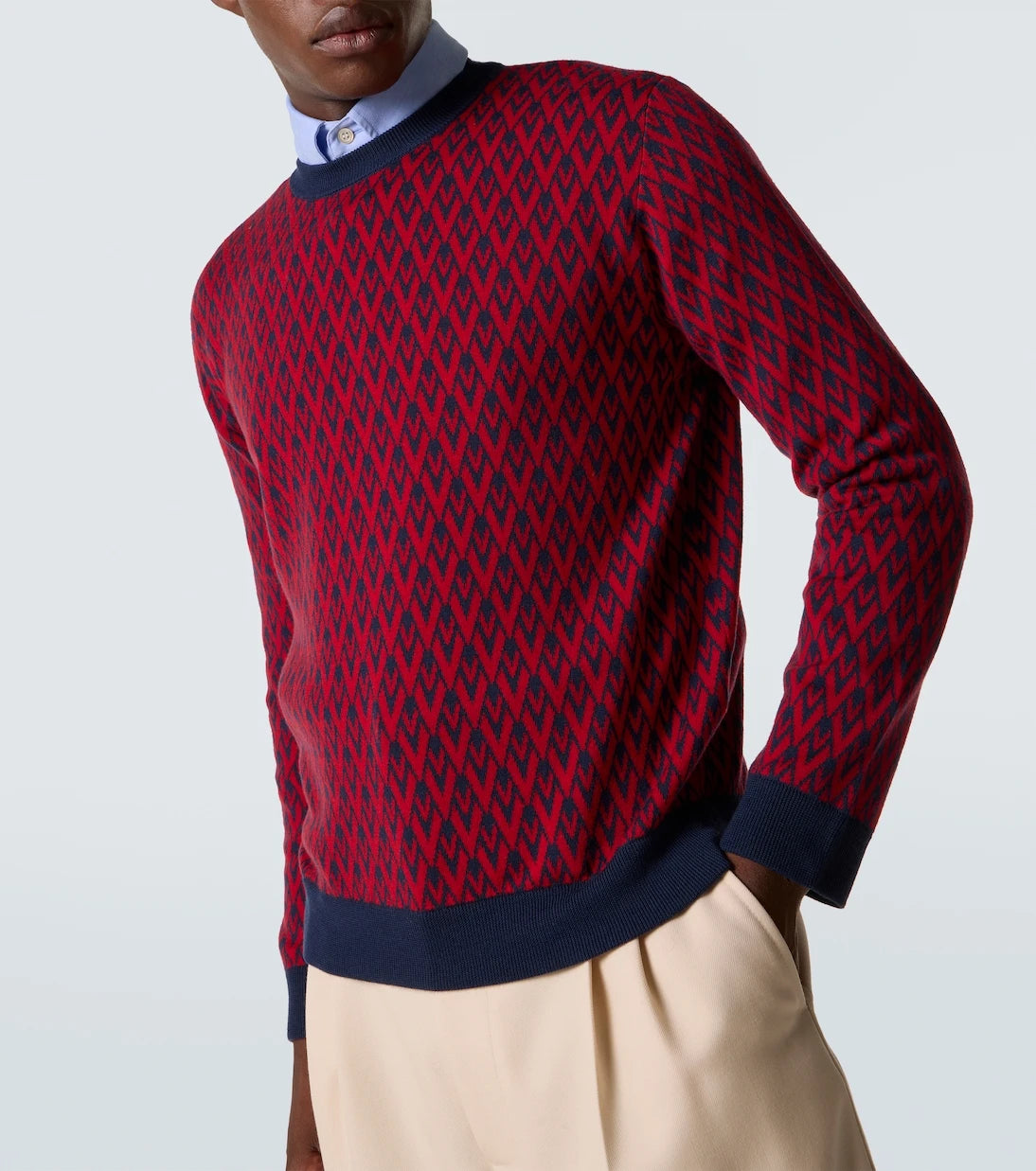 Valentino - Toute La V virgin wool jacquard sweater