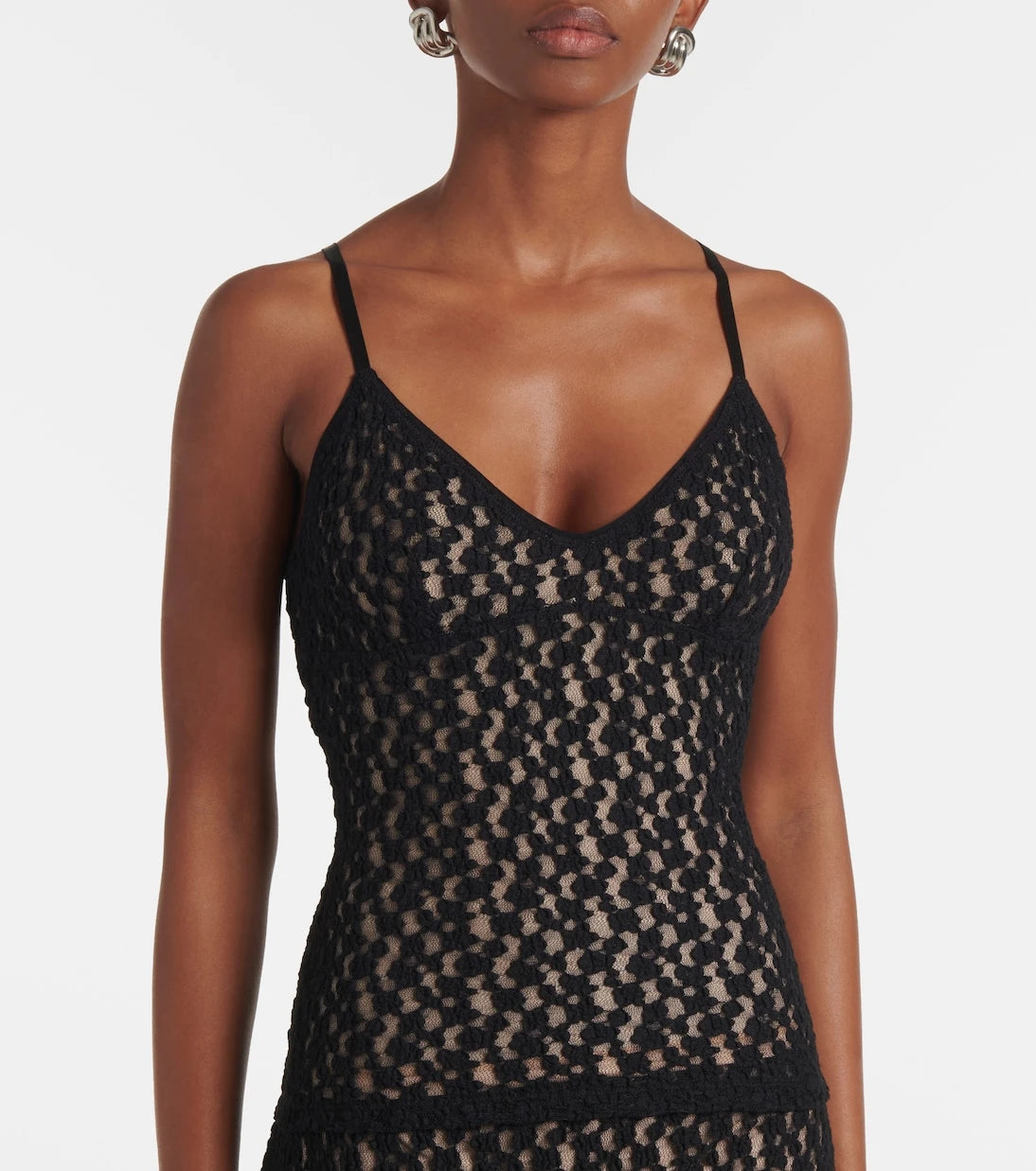 Vince - Floral sheer smocked lace camisole