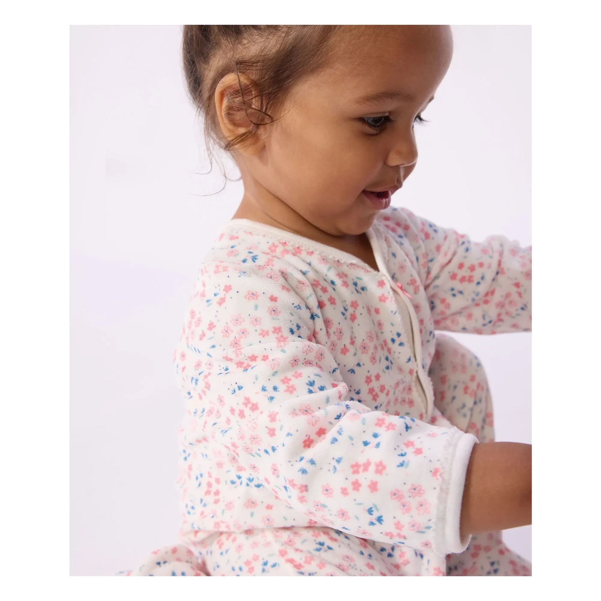 Petit Bateau - Dors Bien Fleuri Velours pyjamas | White