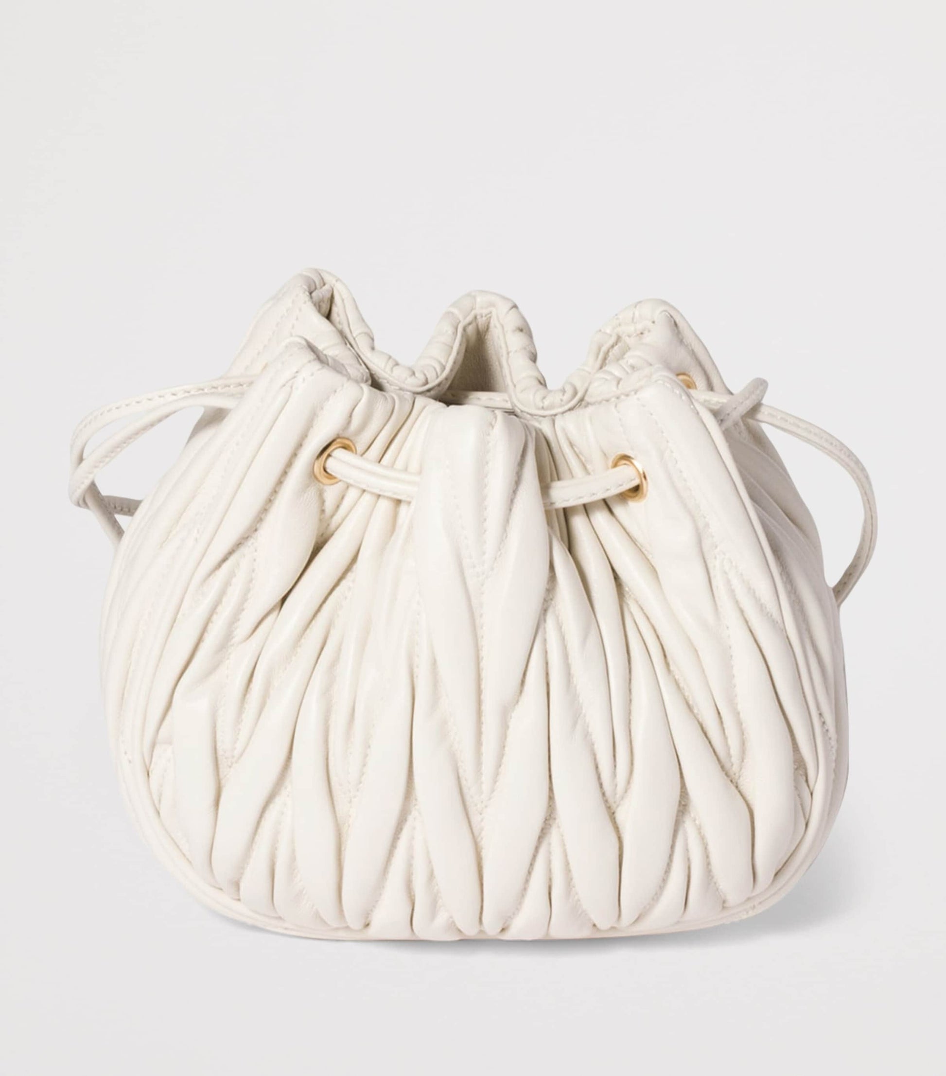 Miu Miu White Matelassé Nappa Leather Pouch