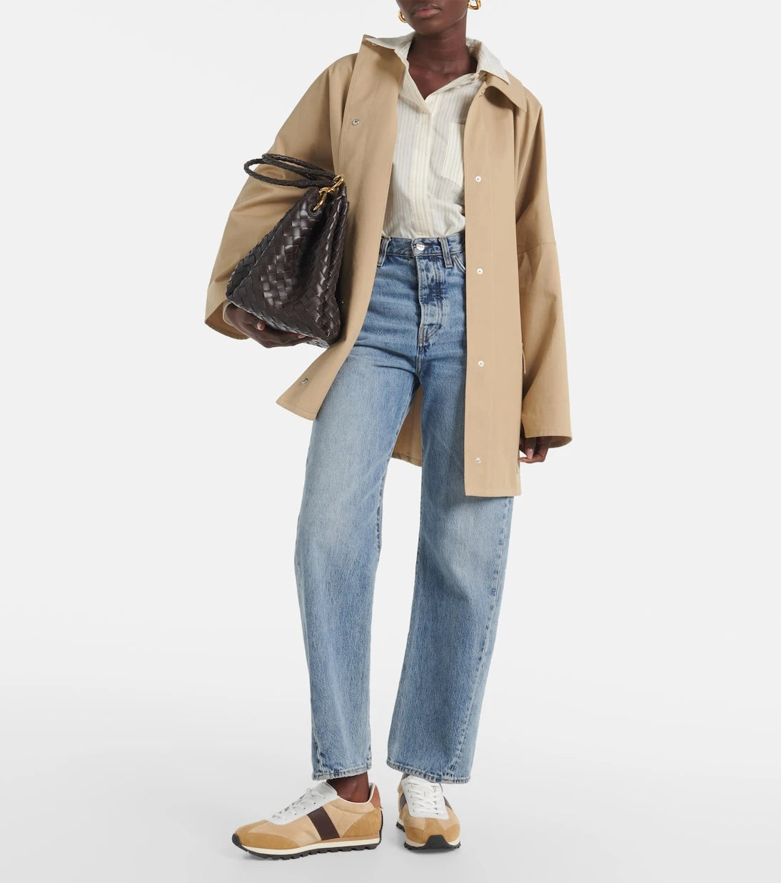 Hogan - Leather-trimmed suede sneakers