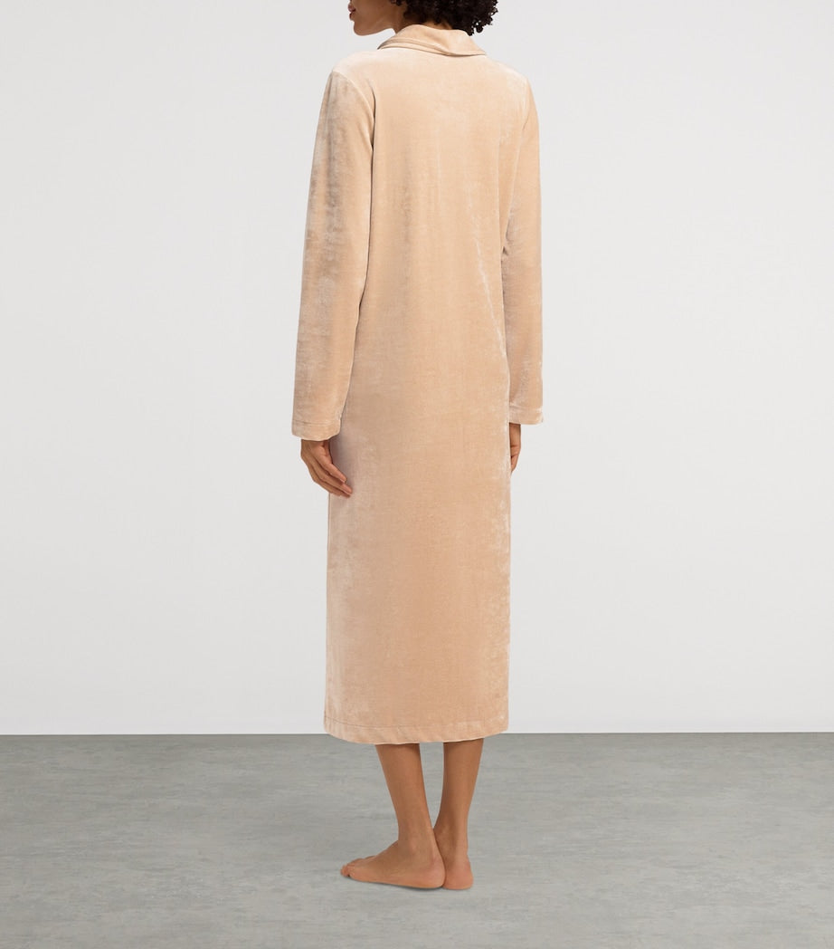 Hanro Beige Velour Favourites Robe