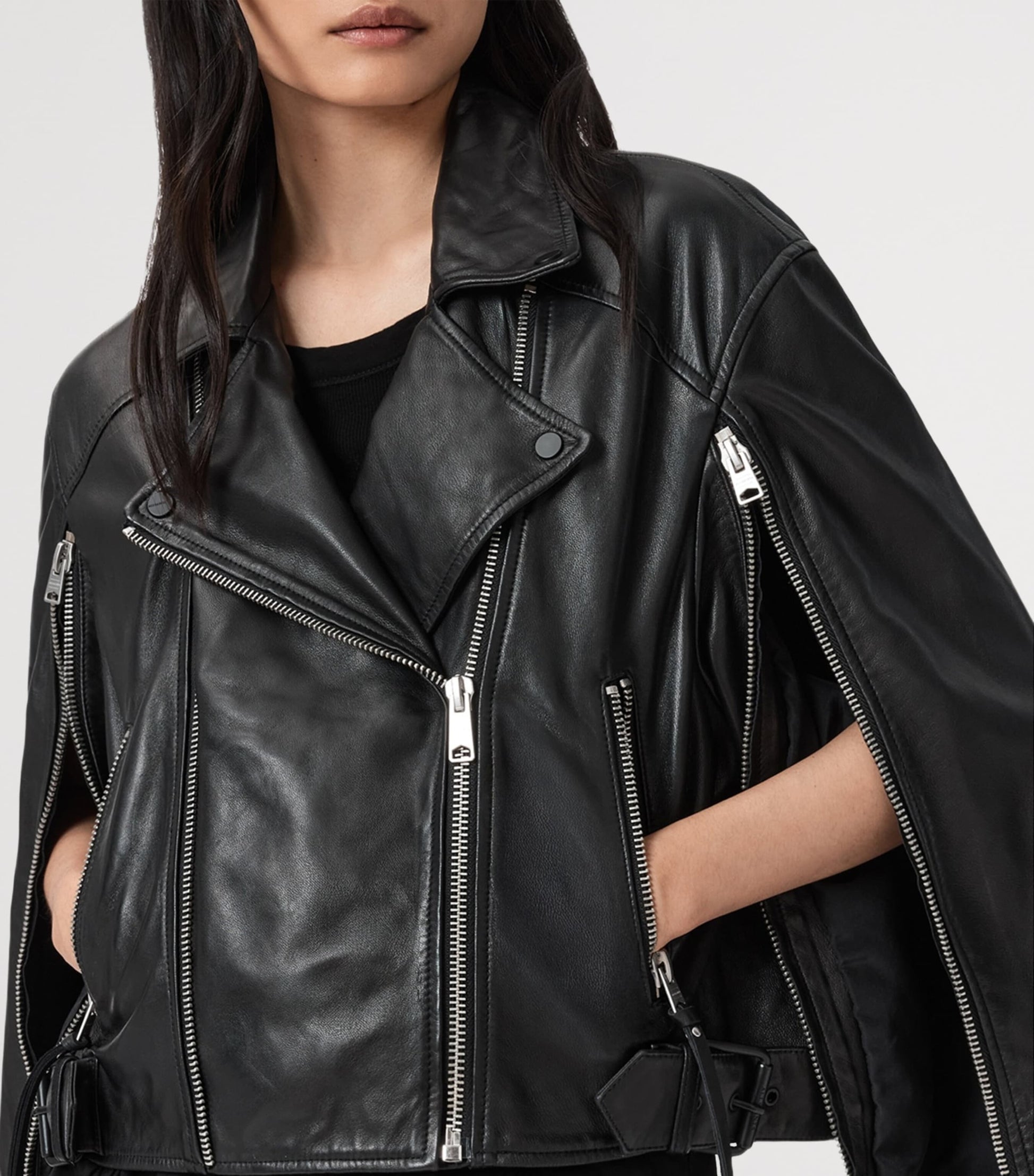 Black Leather Masone Biker Jacket