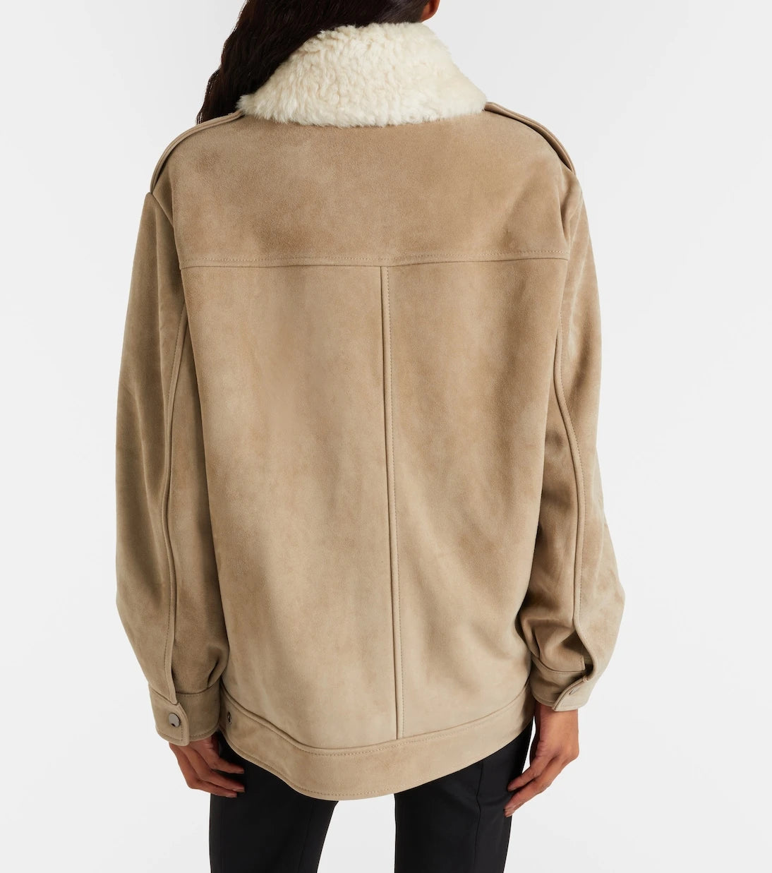 Nour Hammour - Drey shearling-trimmed suede jacket