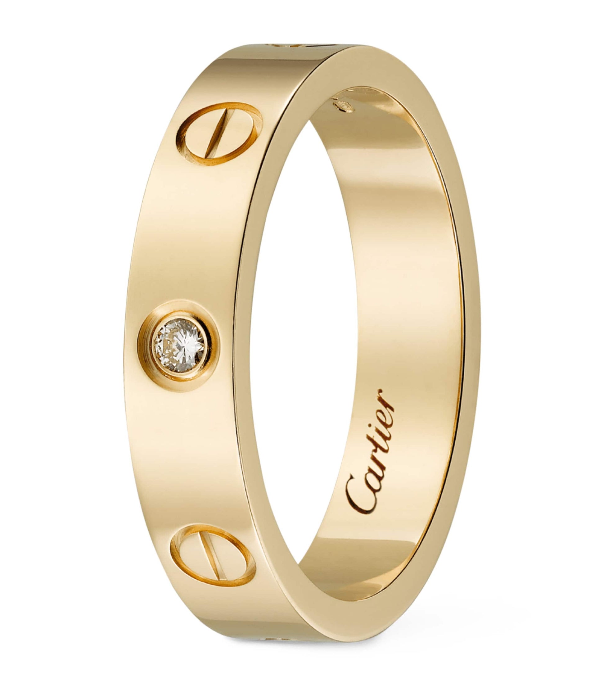 Yellow Gold and Diamond LOVE Wedding Band