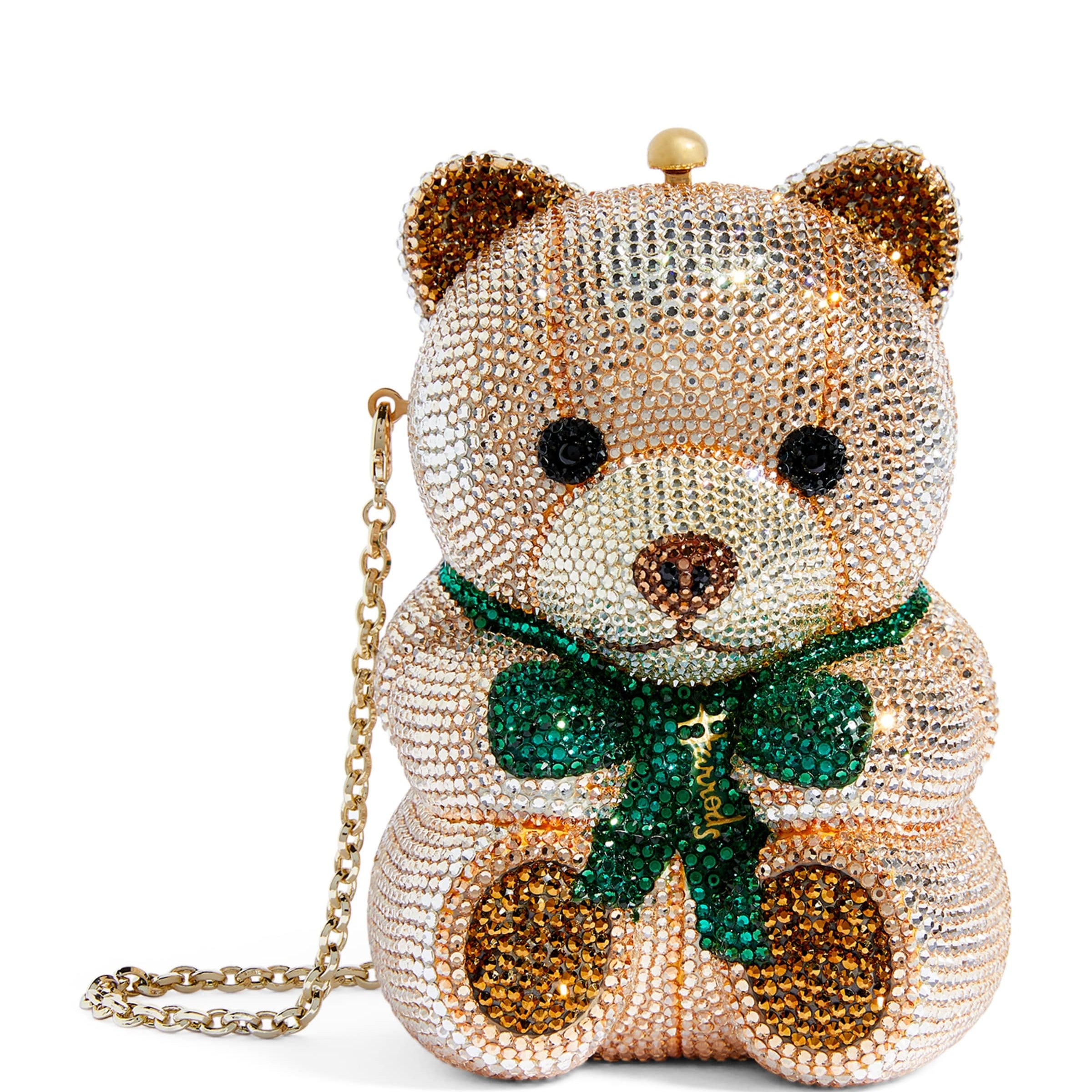 Embellished Harrods Bear Clutch Bag CHAMPAGNE PROSECCO