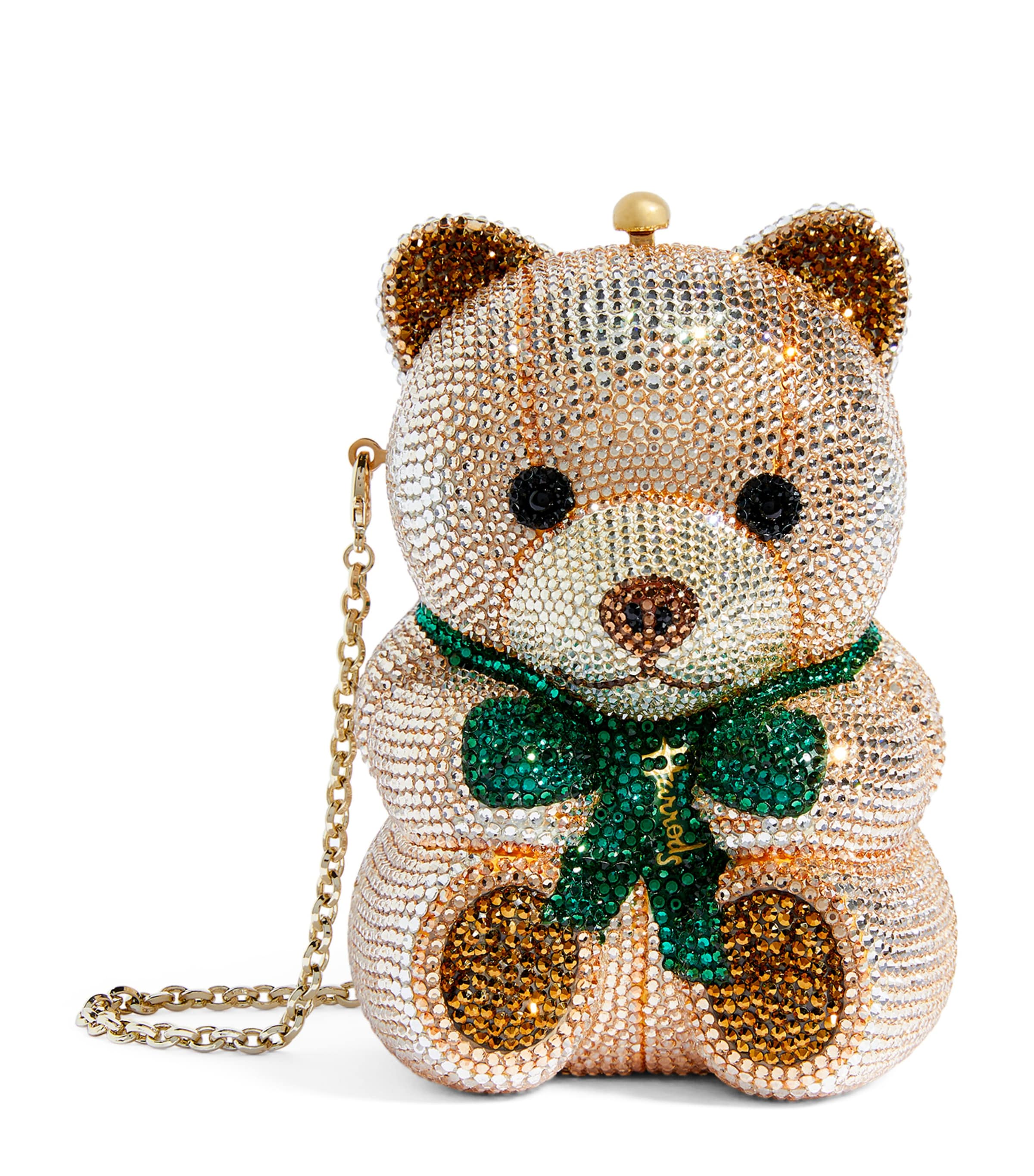 Embellished Harrods Bear Clutch Bag CHAMPAGNE PROSECCO