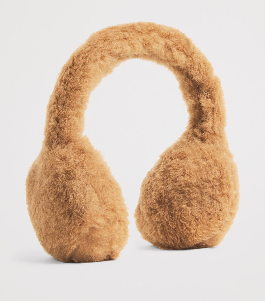 Beige Wool-Silk Earmuffs