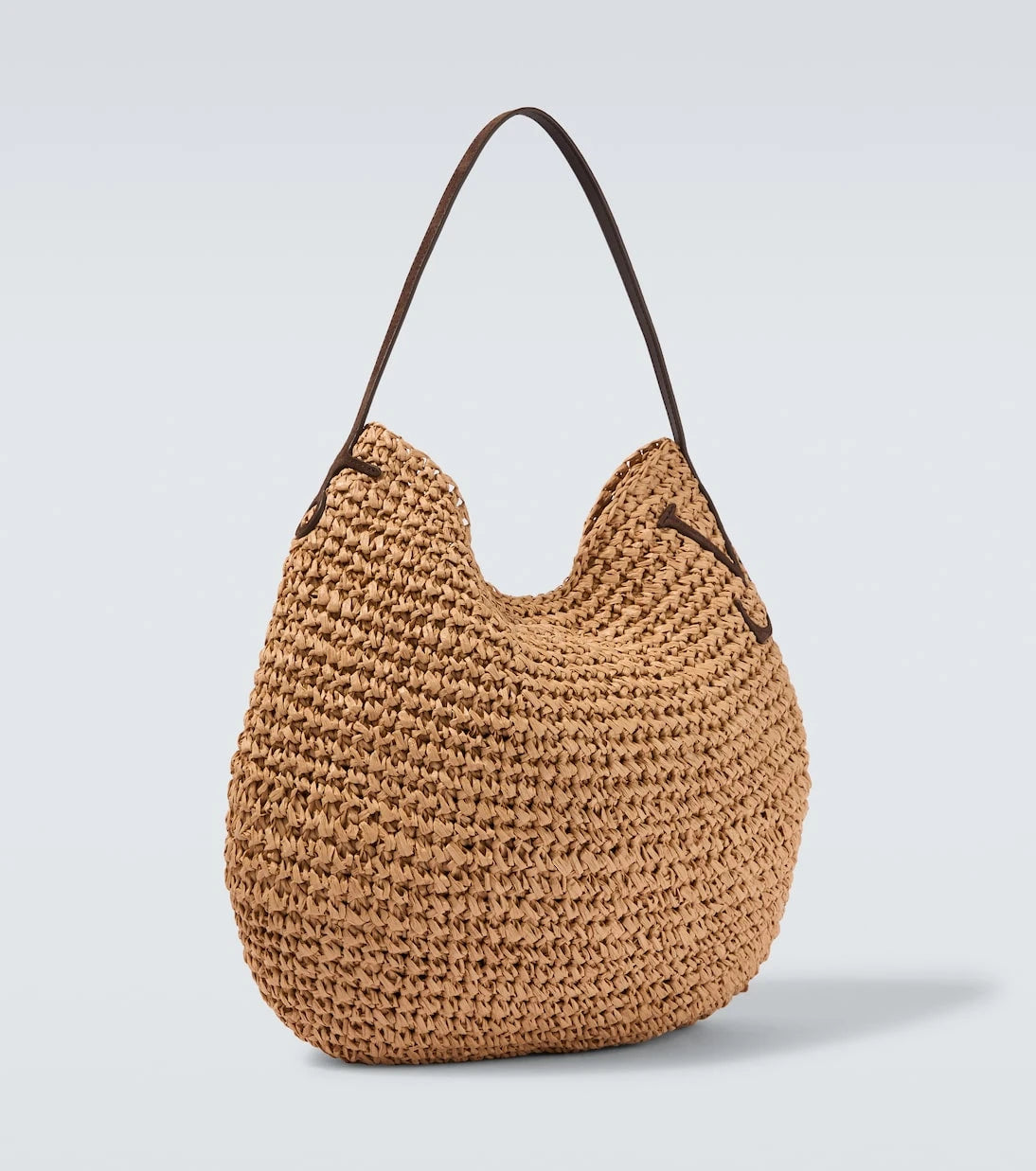 JW Anderson - Bulb XL suede-trimmed raffia bucket bag