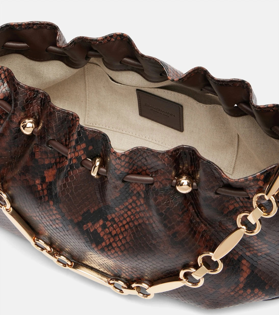 Zimmermann - Halcyon snake-effect leather shoulder bag