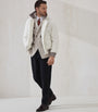 Brunello Cucinelli White Cashmere Aviator Jacket