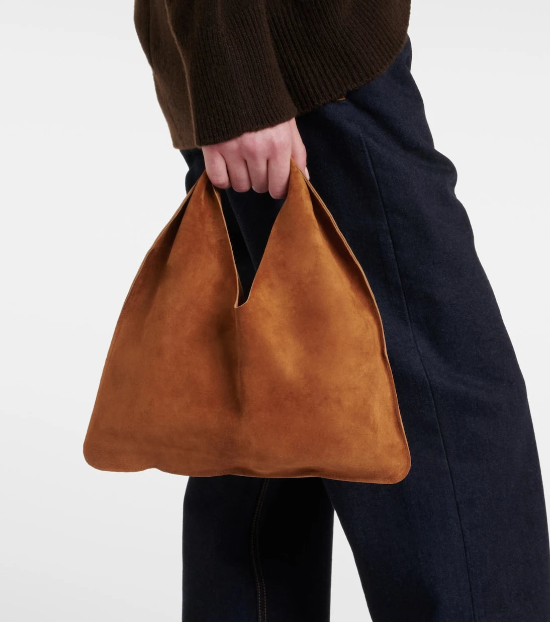 The Row - Bindle Small suede tote bag