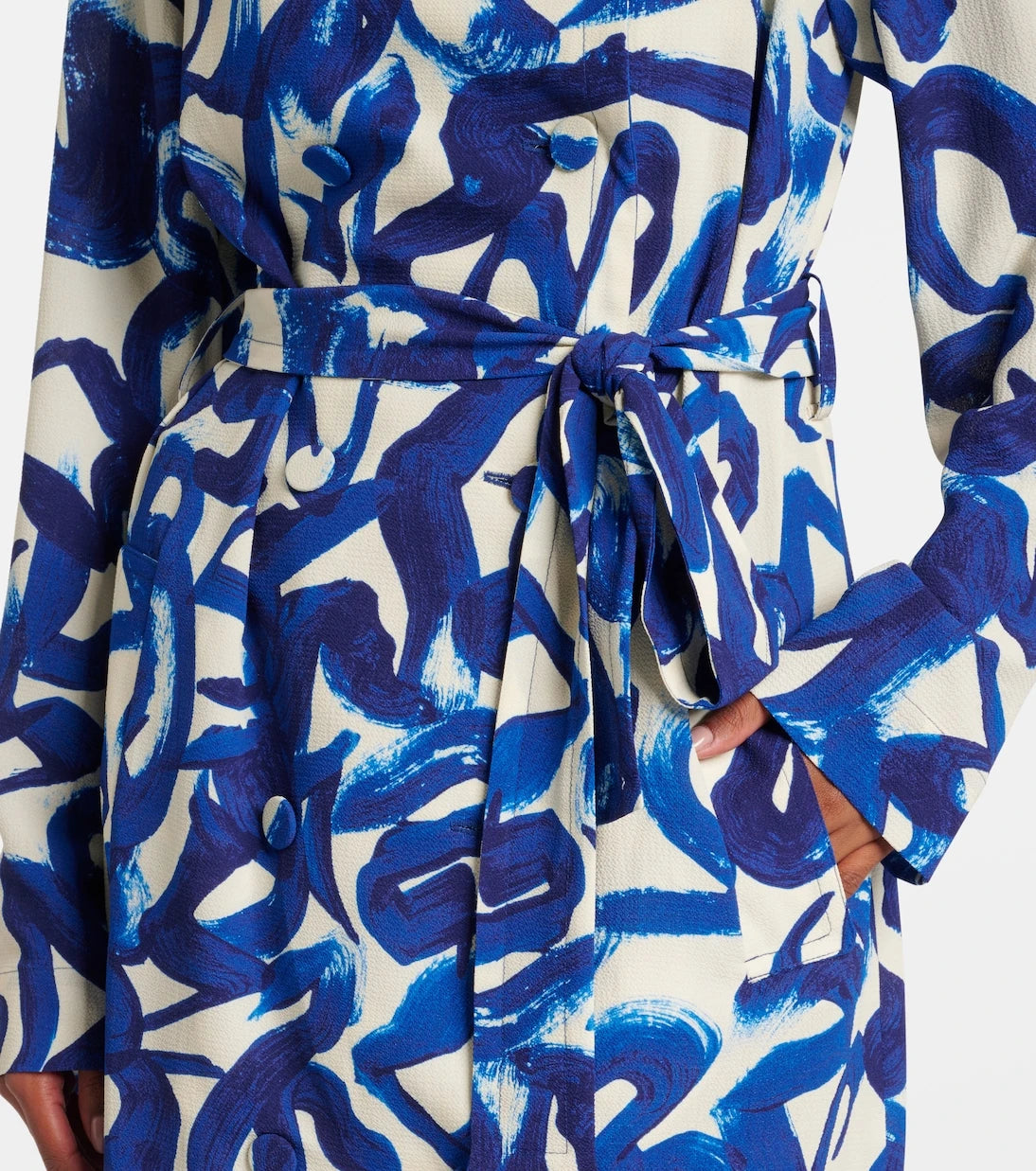 Dries Van Noten - Desenli kruvaze kaban