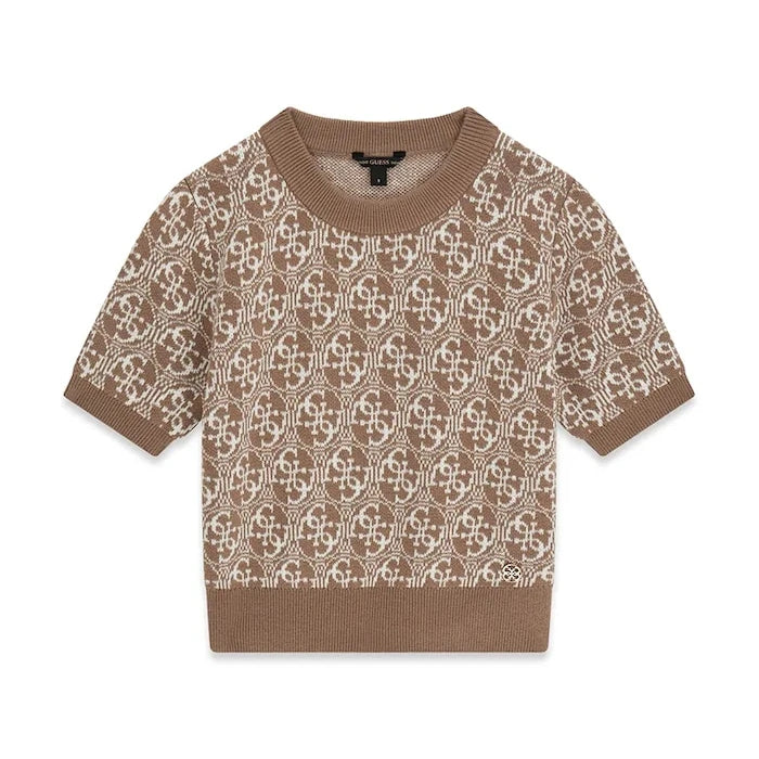 Guess çocuklar için kısa kollu, yün karışımlı kazak