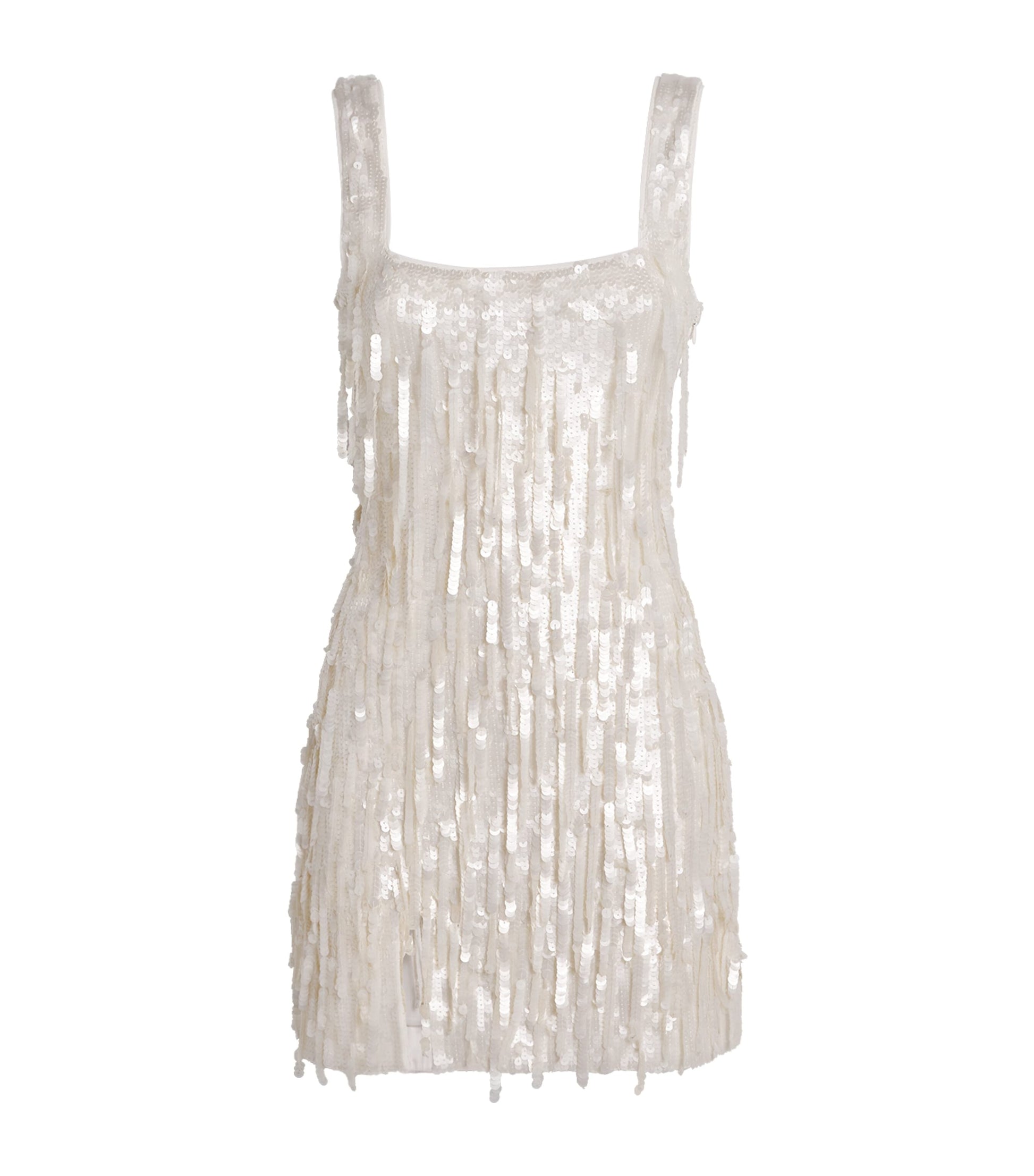STAUD White Sequin Le Sable Mini Dress