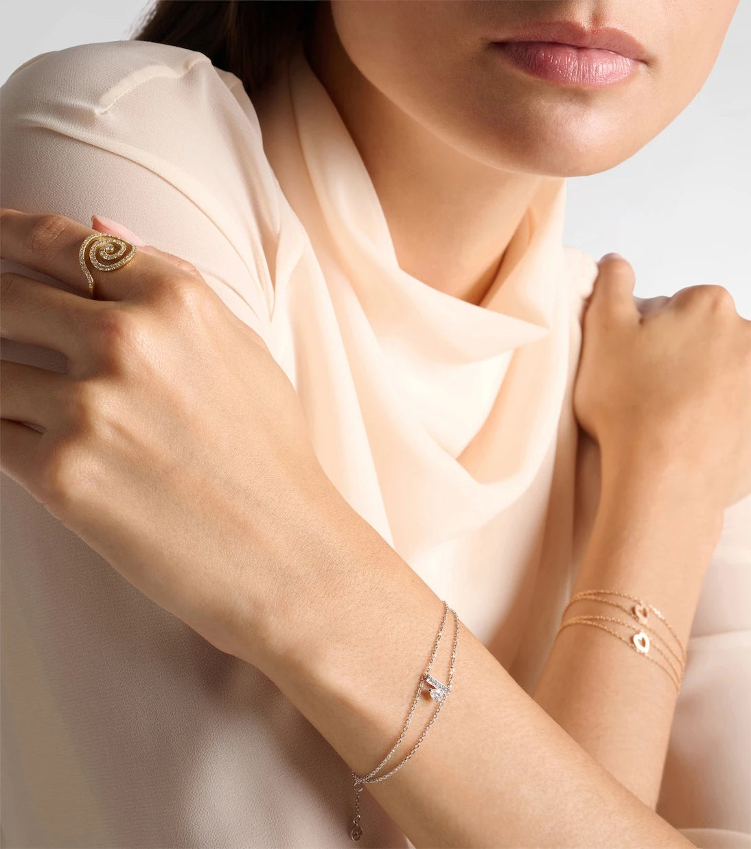 Repossi - Letters 18kt white gold bracelet with diamonds