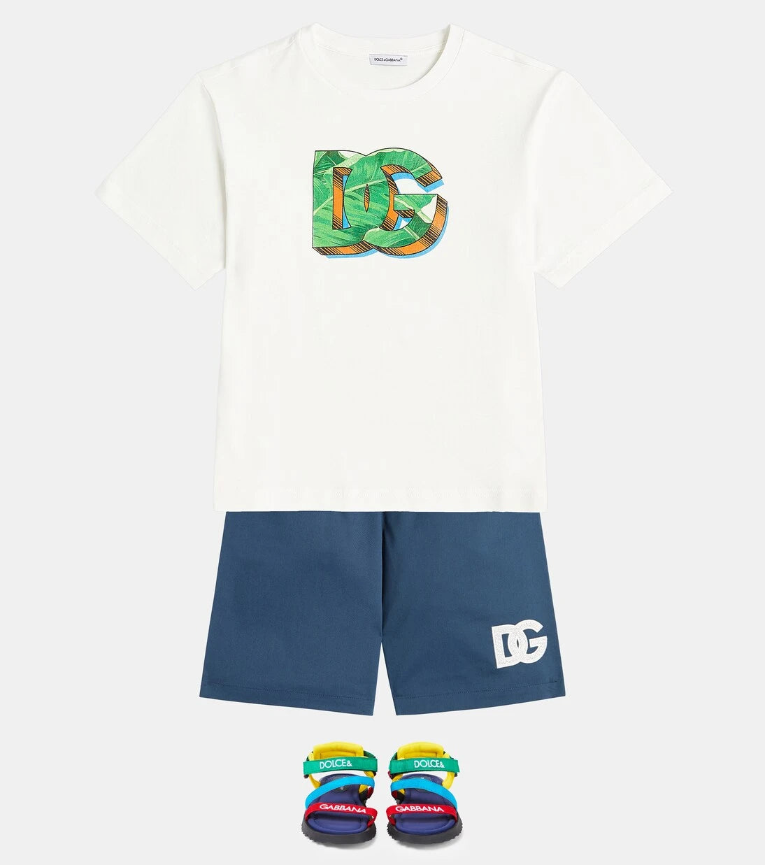 Dolce&Gabbana Kids - DG cotton-blend jersey shorts