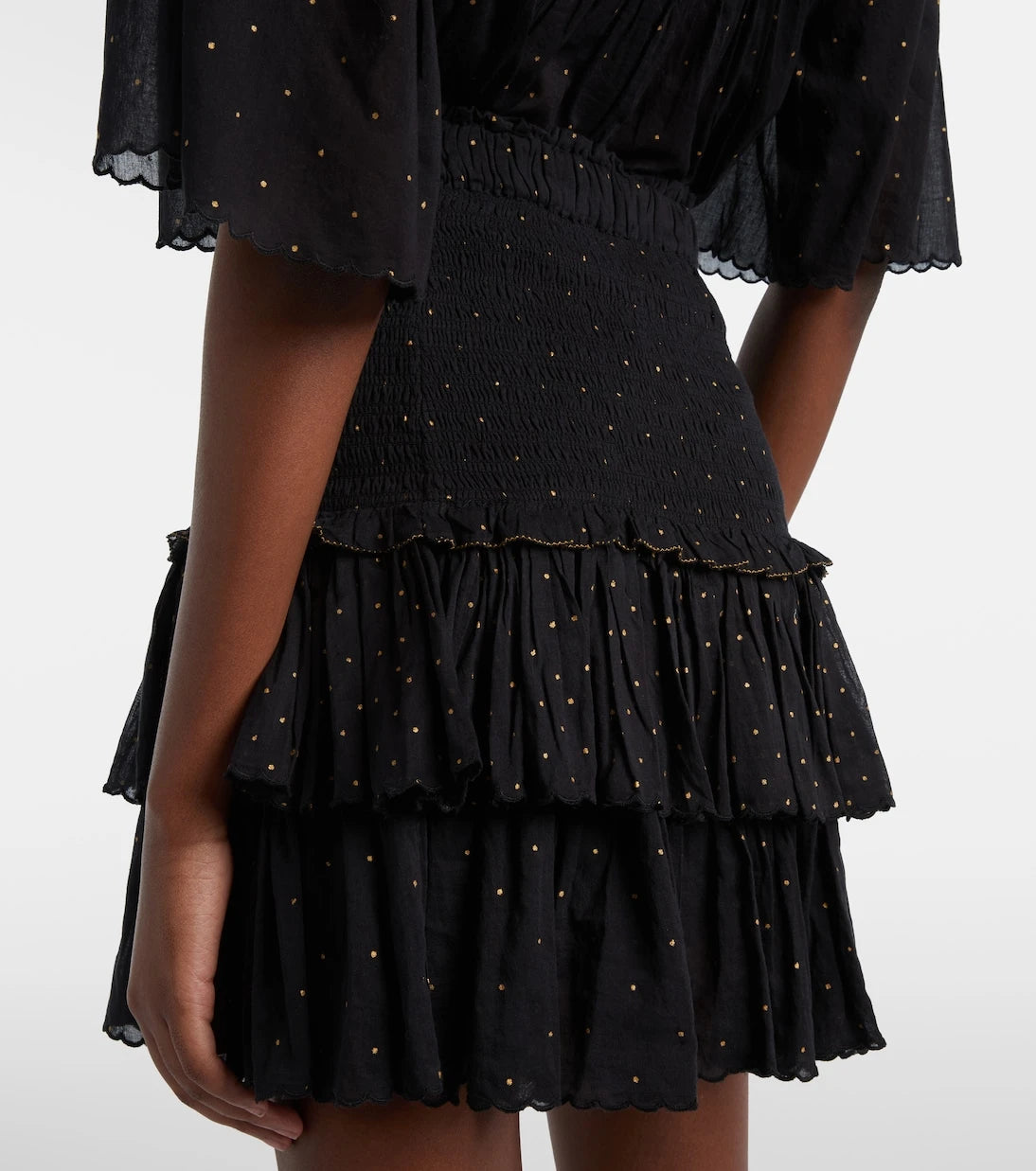 Marant Etoile - Polka-dot embroidered cotton miniskirt