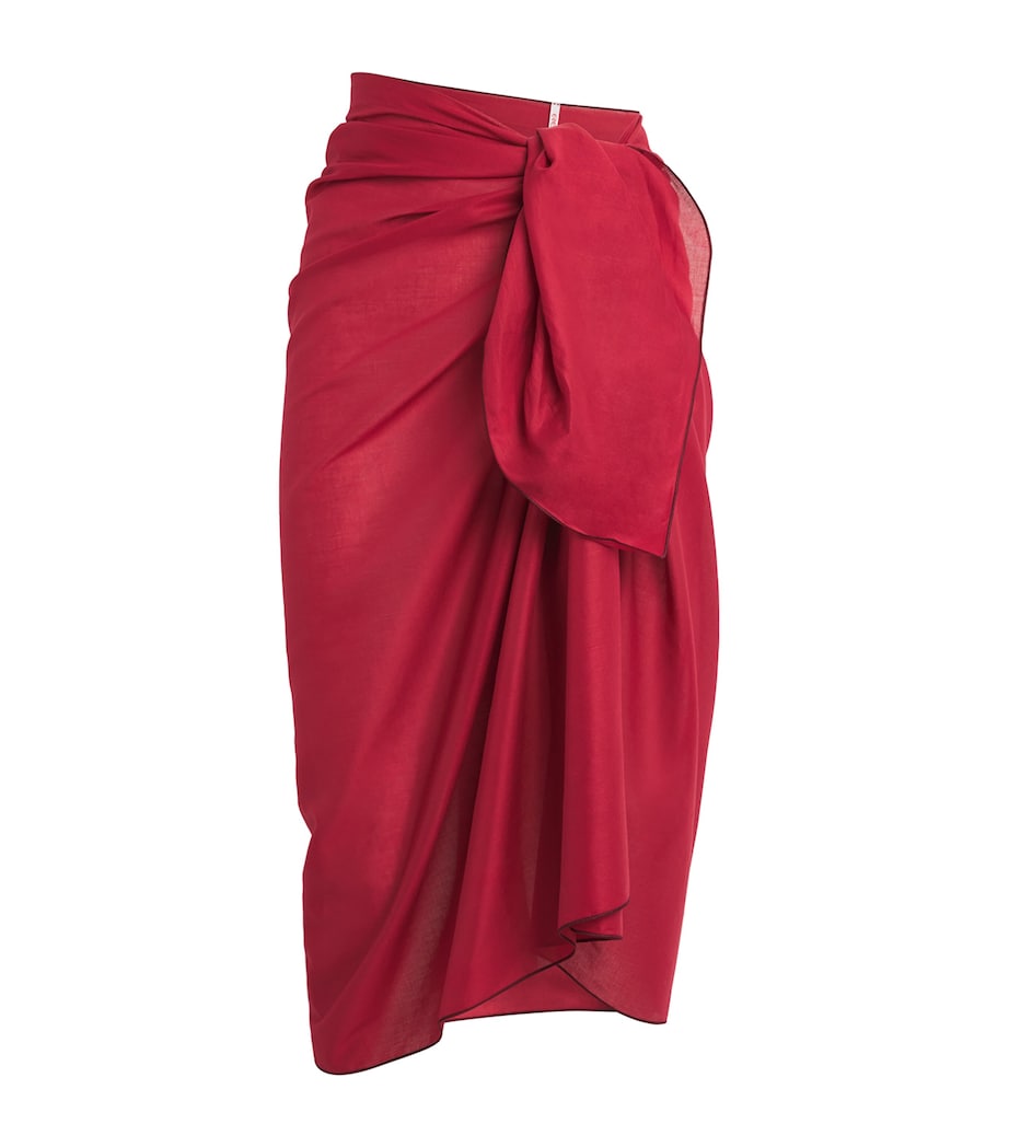 Red Cotton Cabine Sarong